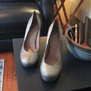 Vince Camuto Stillettos.  Silver Glitter. Size 6.5B.  6” heels
